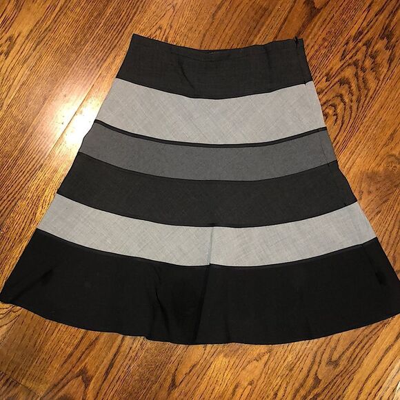 BCBG Women’s Tiered Color Block Monochromatic Spliced Color-Block Skirt Sz 6 - Picture 12 of 14